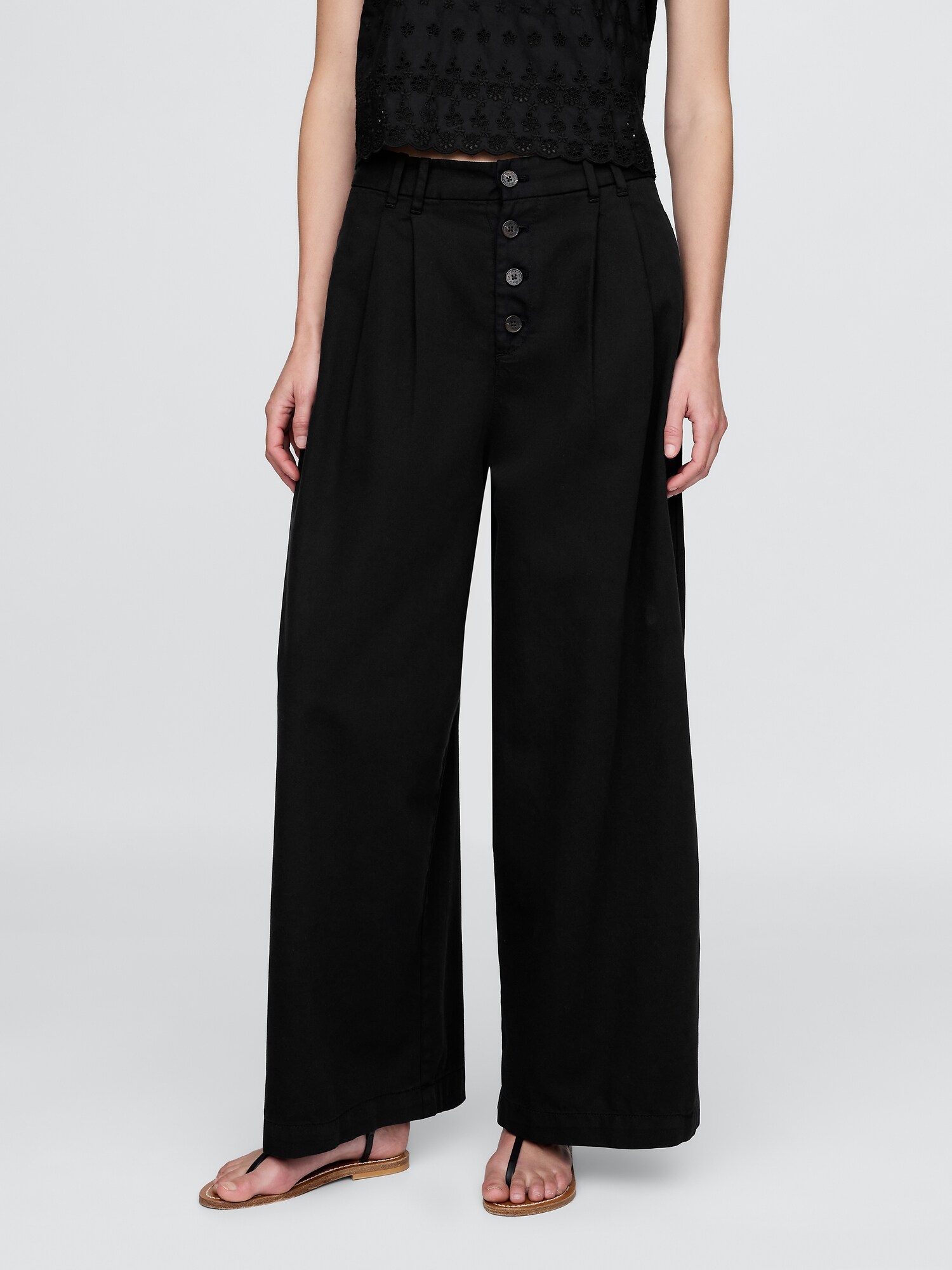 Gap × DÔEN ハイライズ プリーツ トラウザー-1
