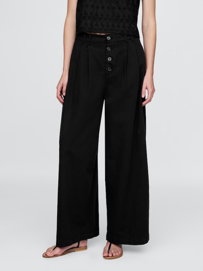 Gap × DÔEN ハイライズ プリーツ トラウザー-1