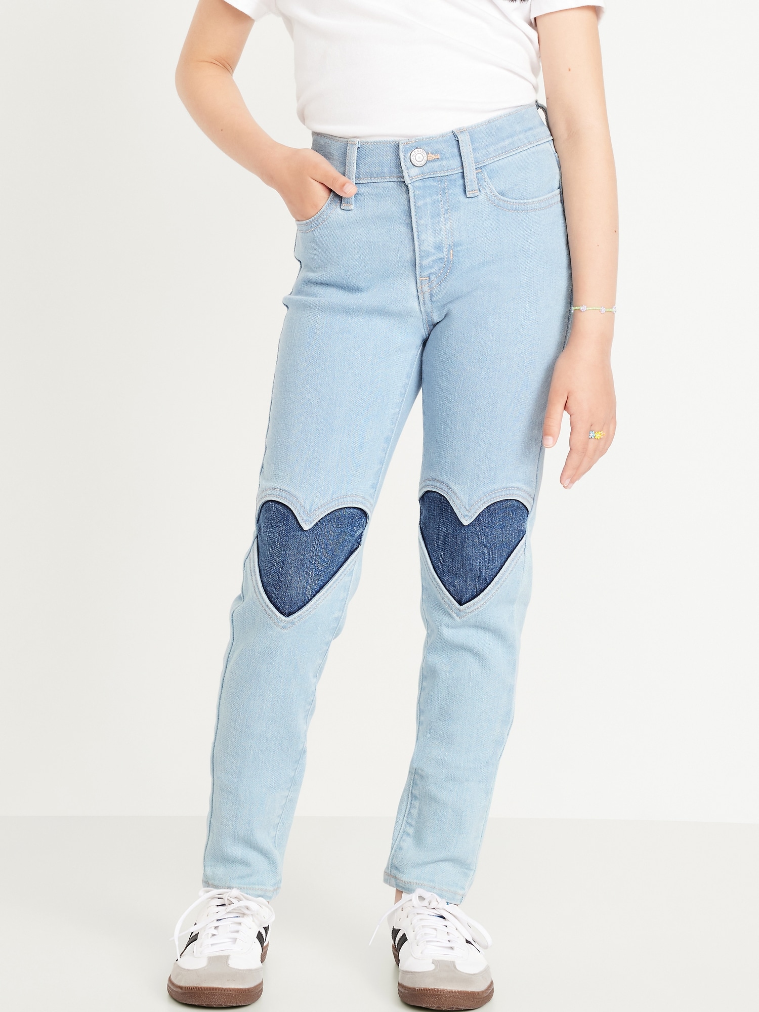 JEGGING ROCKSTAR À EXTENSIBILITÉ 360° À TAILLE HAUTE AVEC APPLIQUES AUX GENOUX POUR FILLE