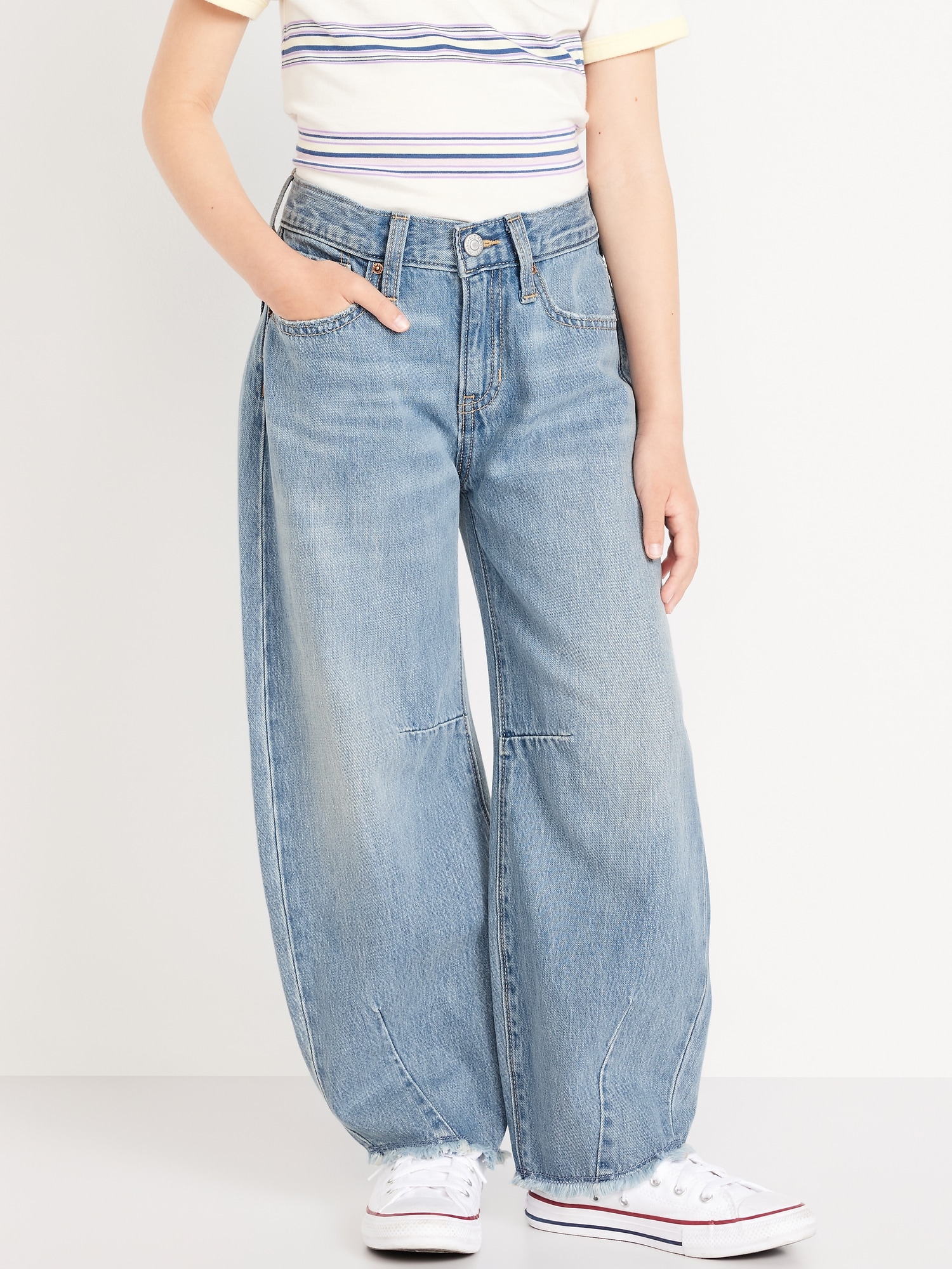 Super Baggy Barrel-Leg Jeans for Girls