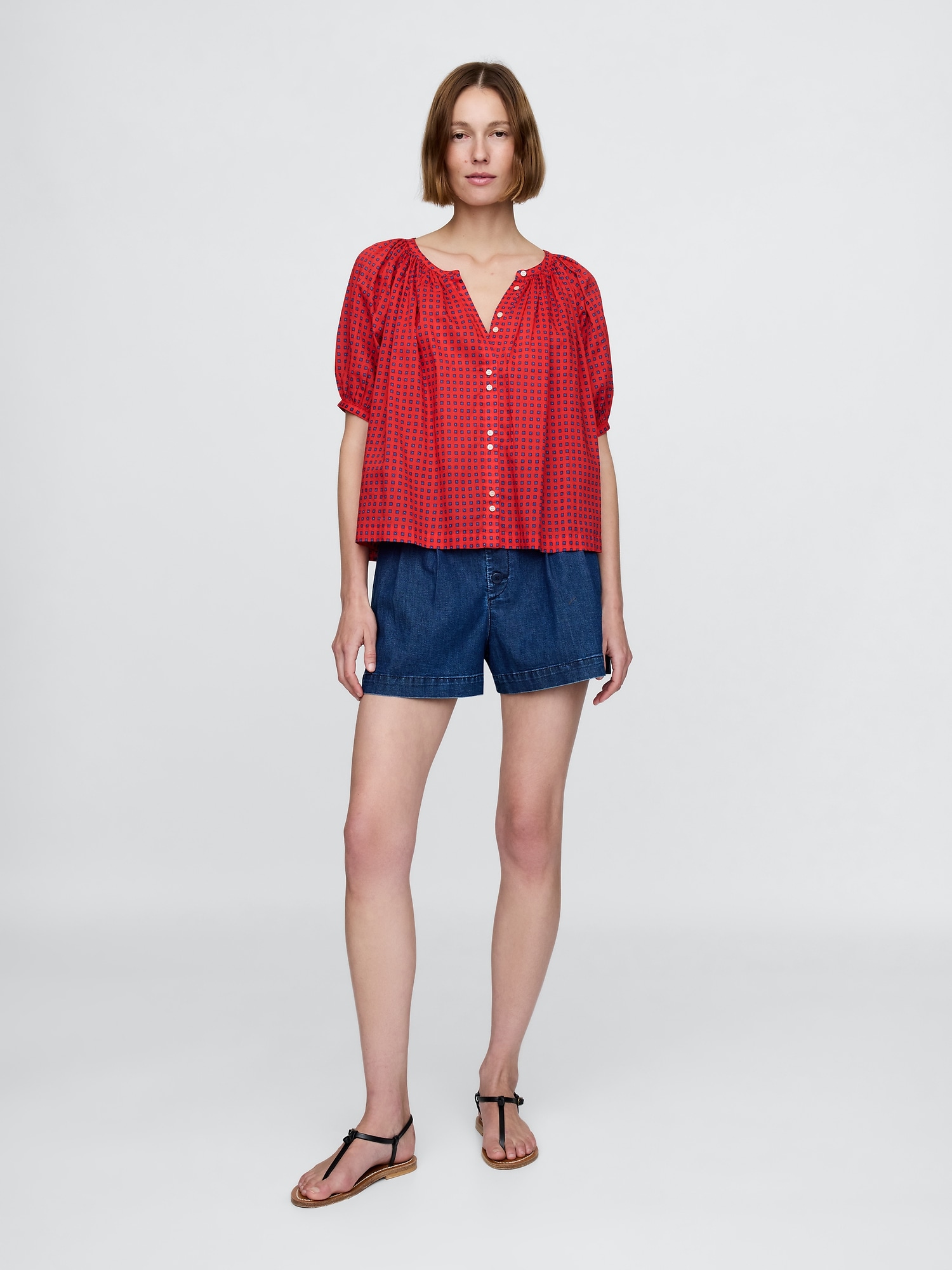 Gap × DÔEN ギンガムチェック トップス-1