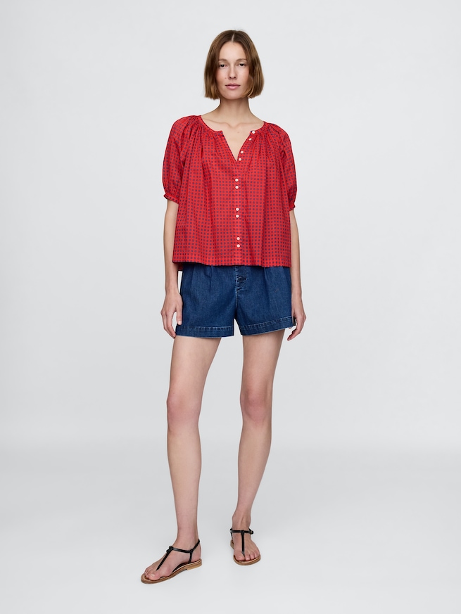 Gap × DÔEN ギンガムチェック トップス-1