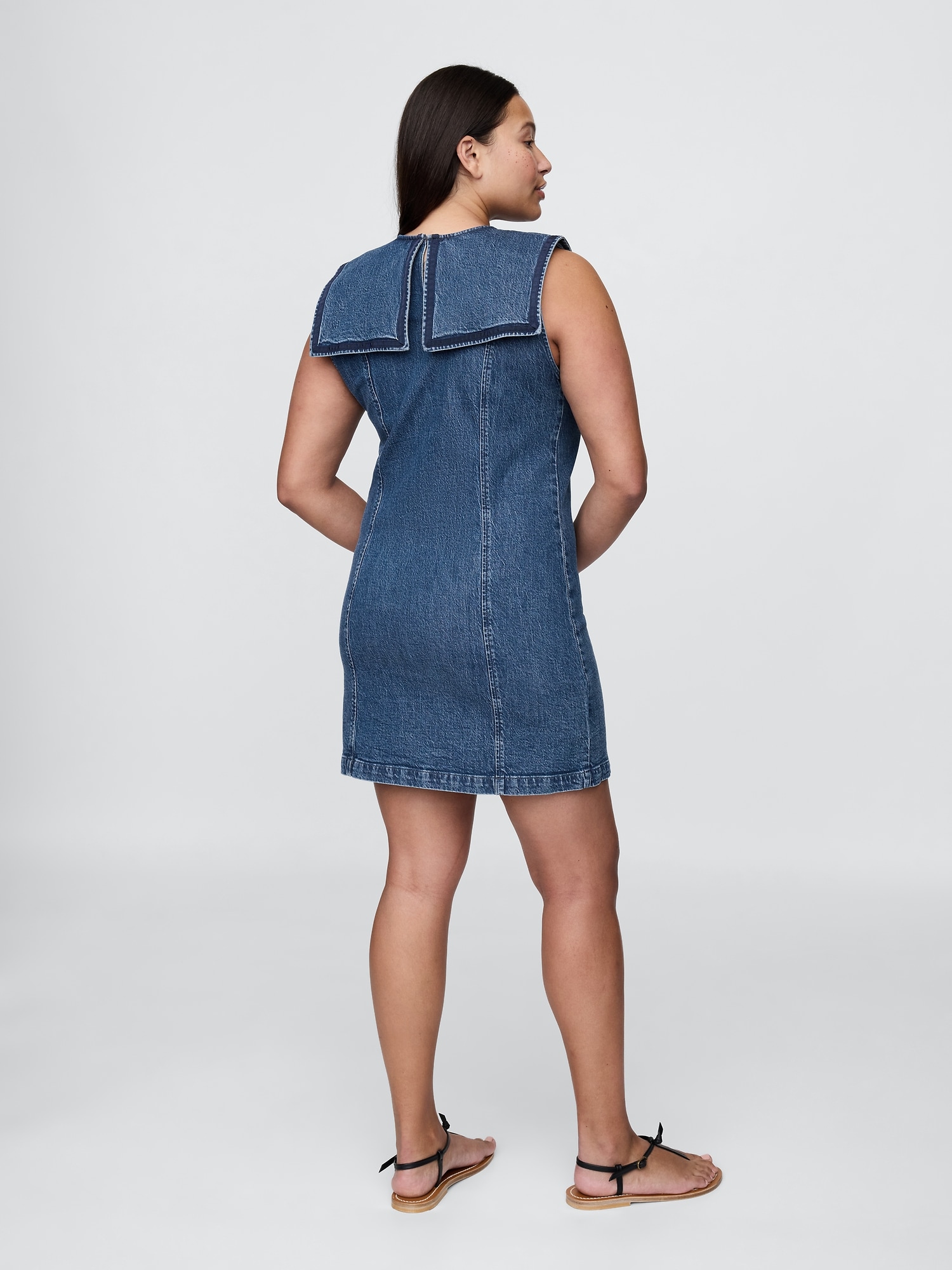 Gap × DÔEN デニム セーラー ミニワンピース-6