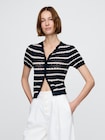 Gap × DÔEN リネンブレンド ポインテール クロップドカーディガン-0