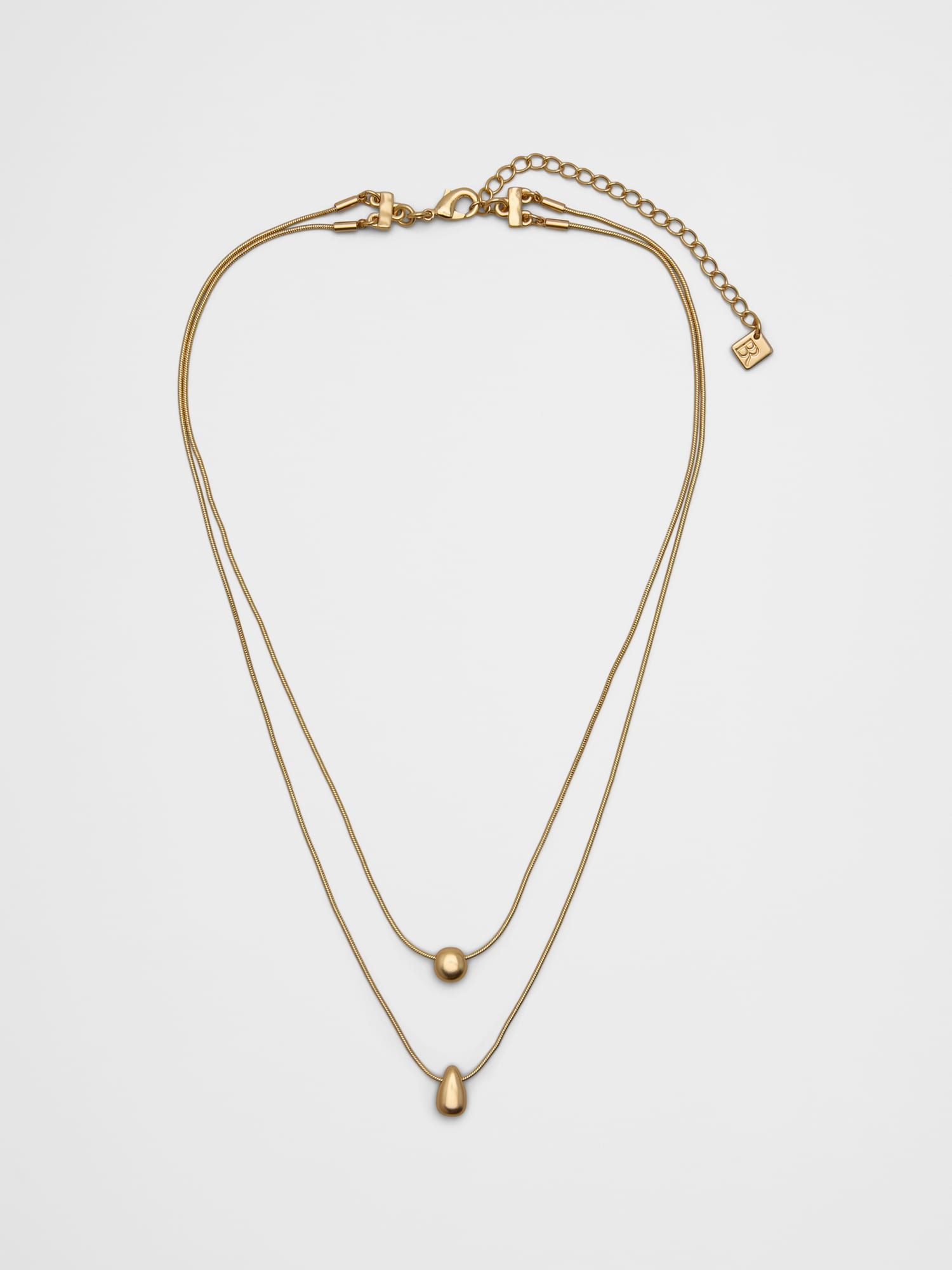 Layered Metal Pendant Necklace