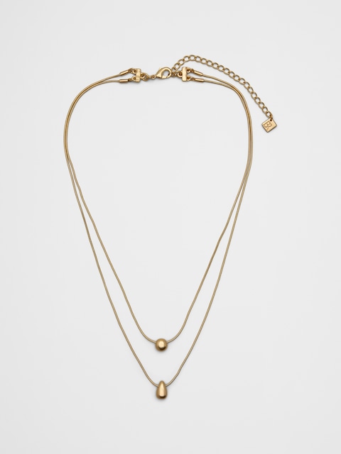 Layered Metal Pendant Necklace