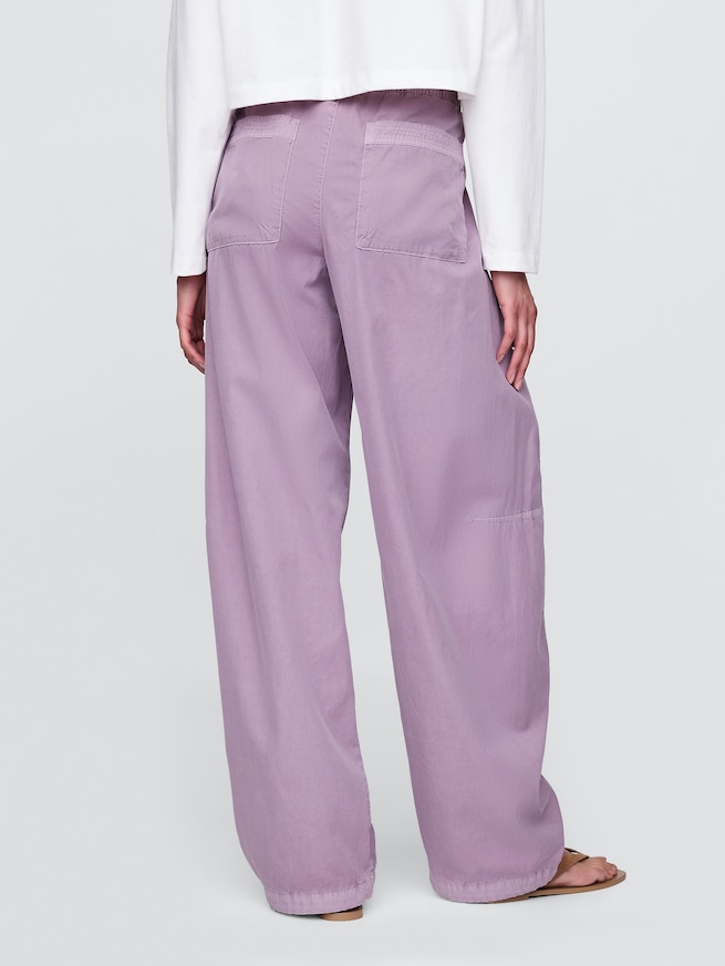 ミッドライズ バレル パラシュートパンツ-3