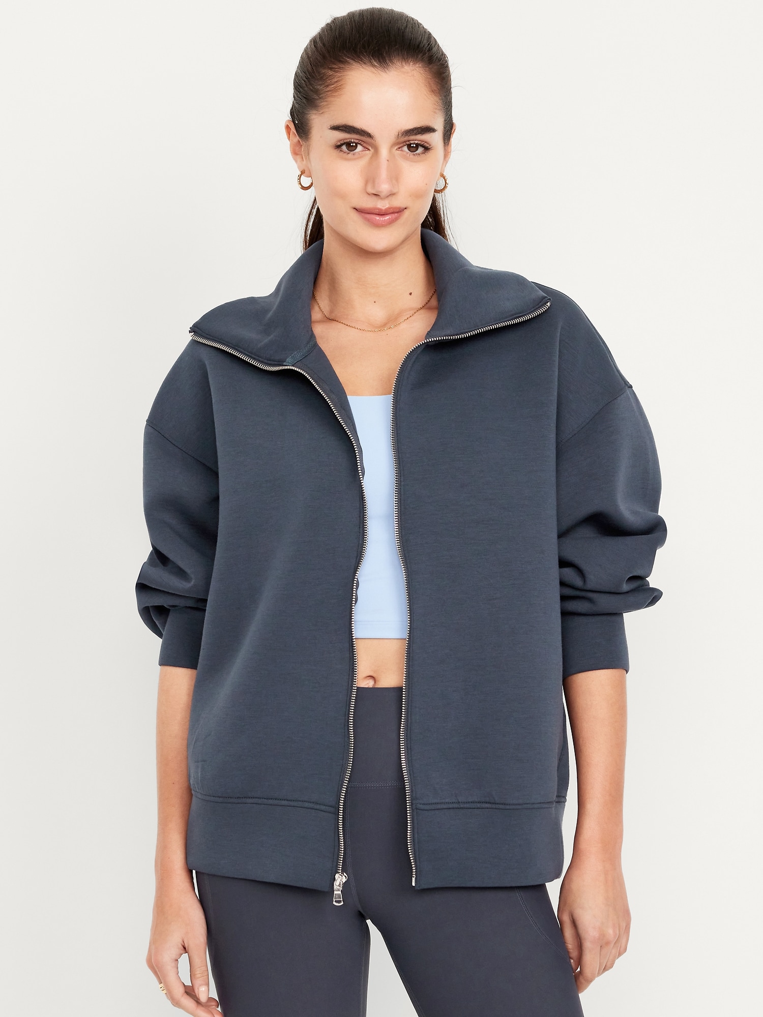 VESTE À GLISSIÈRE EN MOLLETON RAFFINÉ