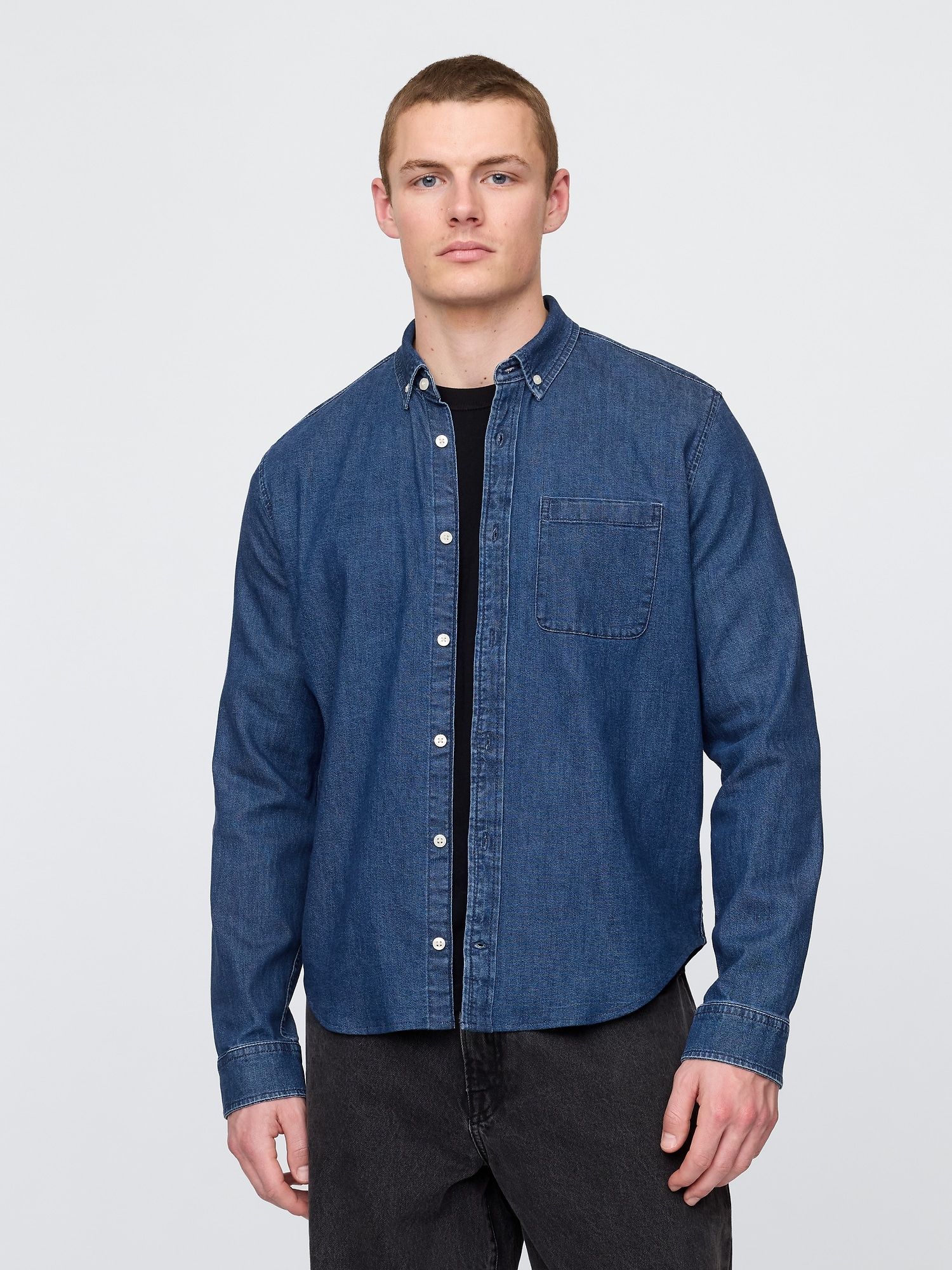 CHEMISE EN DENIM À POCHE