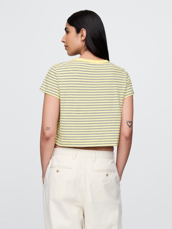 オーガニックコットン ヴィンテージソフト クロップドTシャツ-2