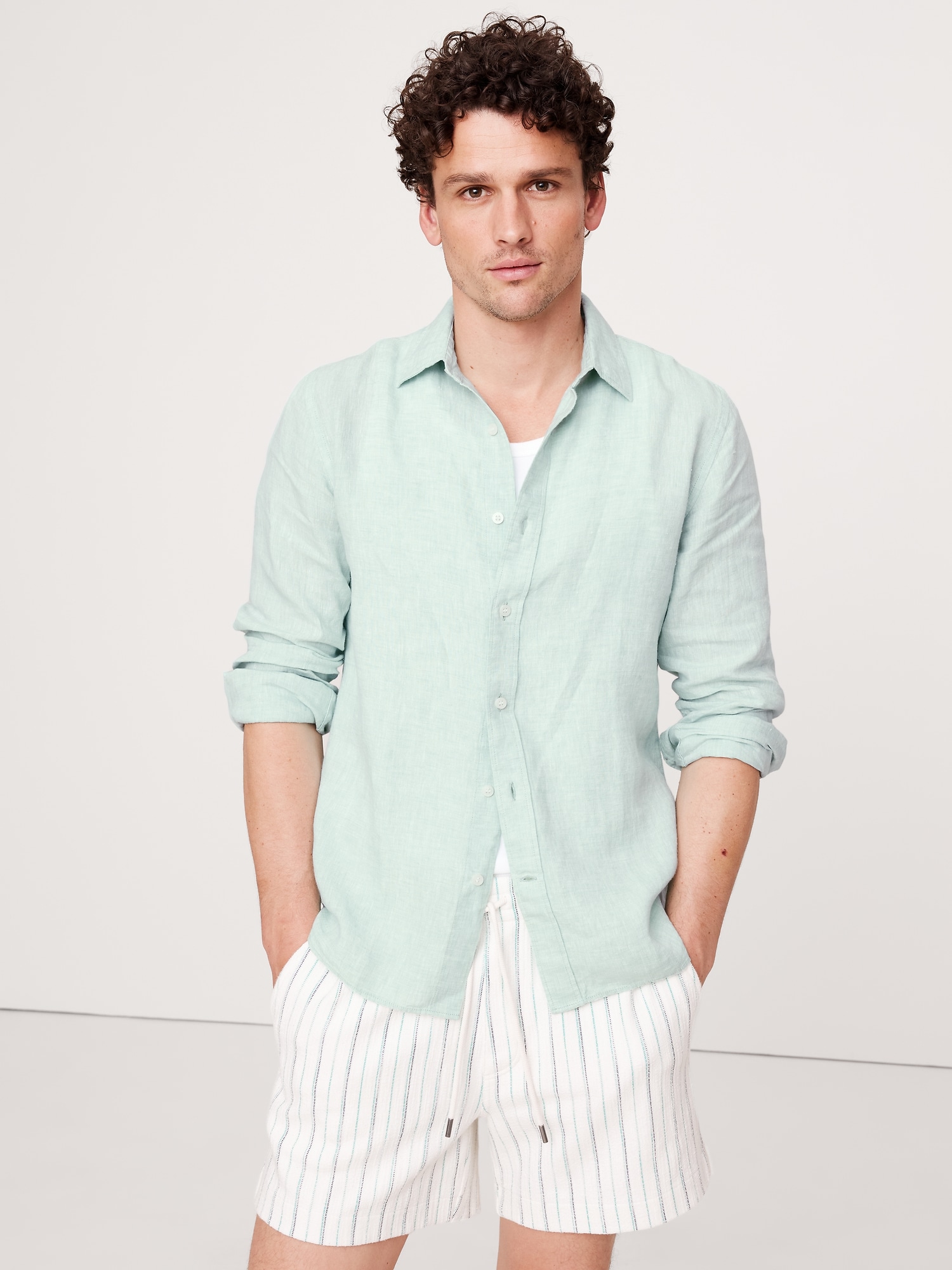 Slim-Fit Linen Shirt