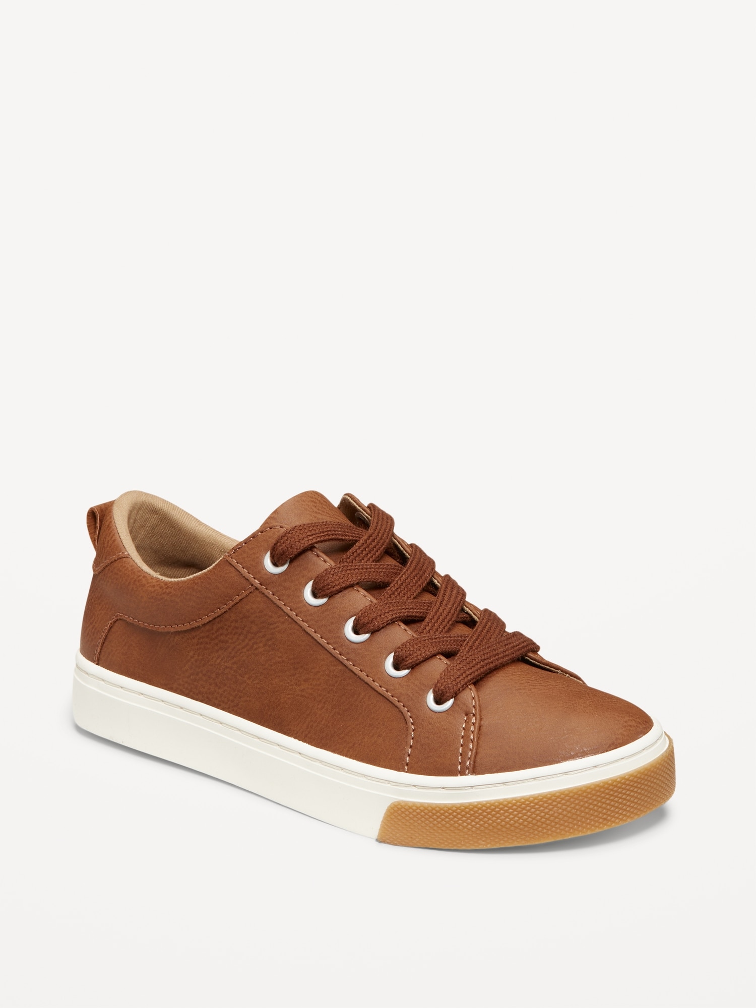 CHAUSSURES DE SPORT EN SIMILICUIR À LACETS UNISEXES POUR ENFANT