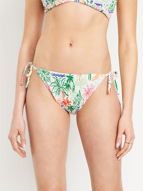 STRING DE BIKINI TEXTURÉ À TAILLE MI-BASSE
