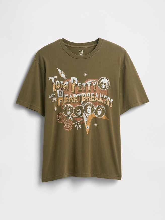 トム・ペティ＆ザ・ハートブレイカーズ クロップド グラフィックTシャツ-4