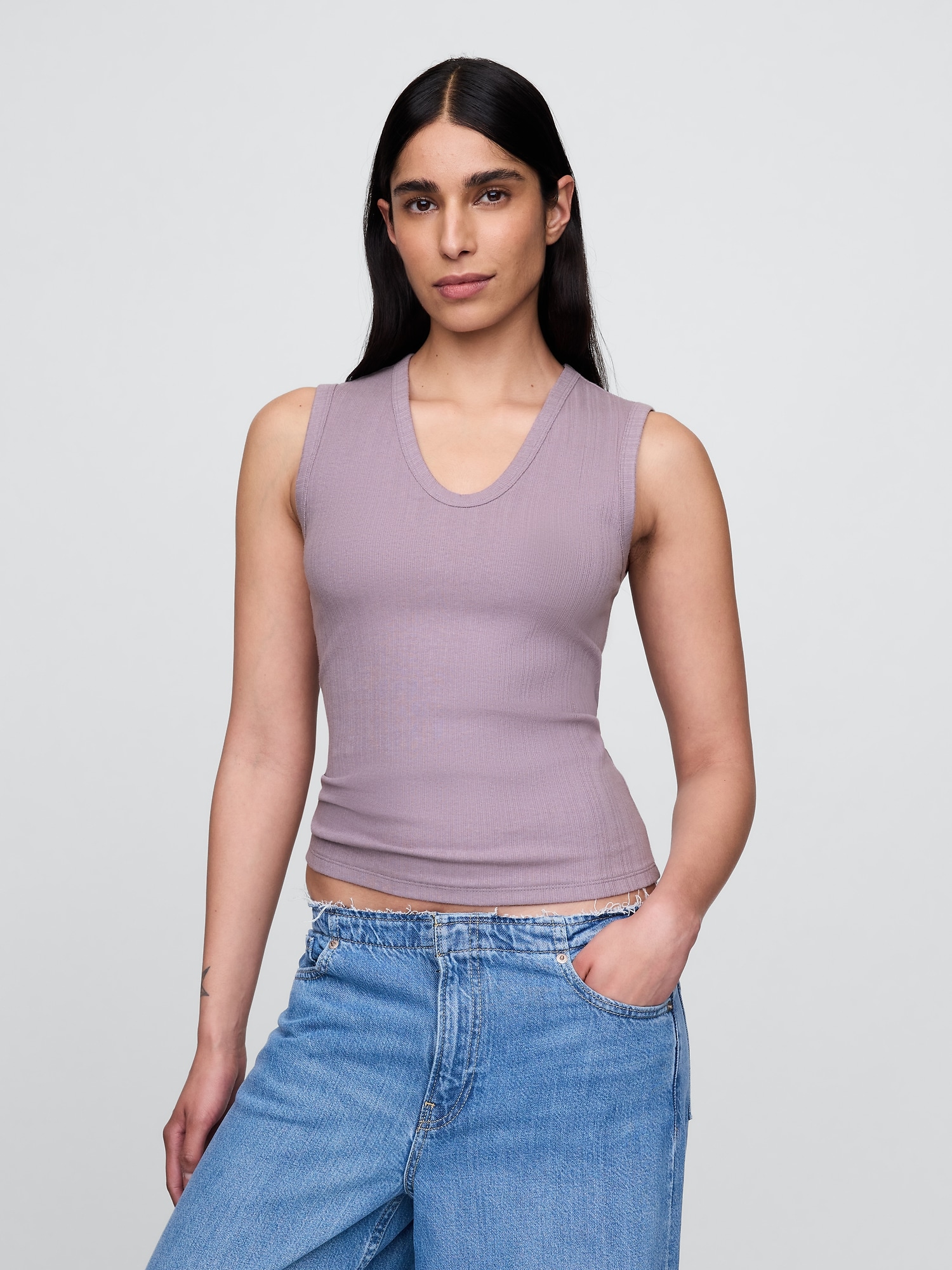 Gap シアー モダン リブタンクトップ Gap シアー モダン リブタンクトップ