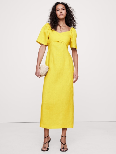 Linen Sweetheart Maxi Dress