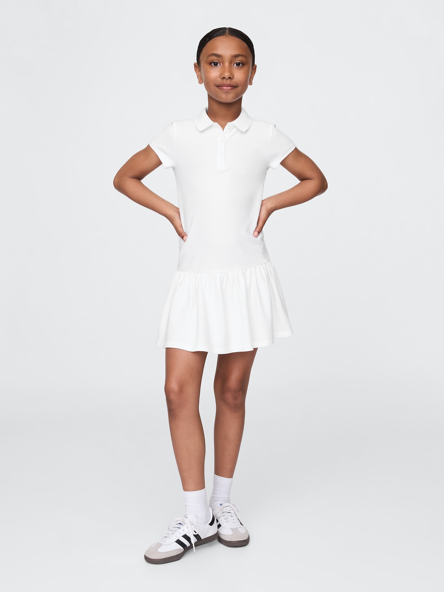 Kids Uniform Drop-Waist Polo Dress