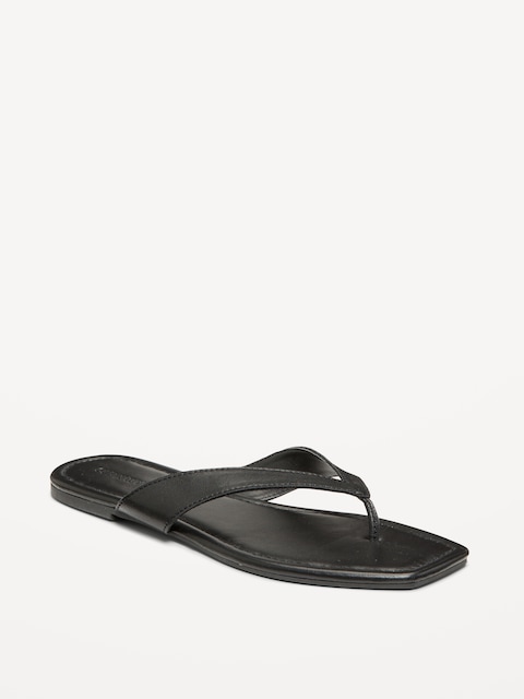 Faux-Leather Flip Flop for Women