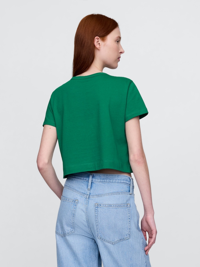 オーガニックコットン ヴィンテージソフト クロップドTシャツ-4