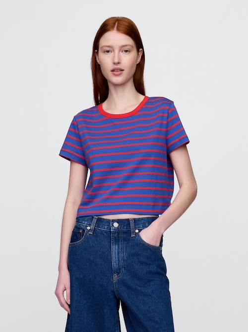 オーガニックコットン ヴィンテージソフト クロップドTシャツ