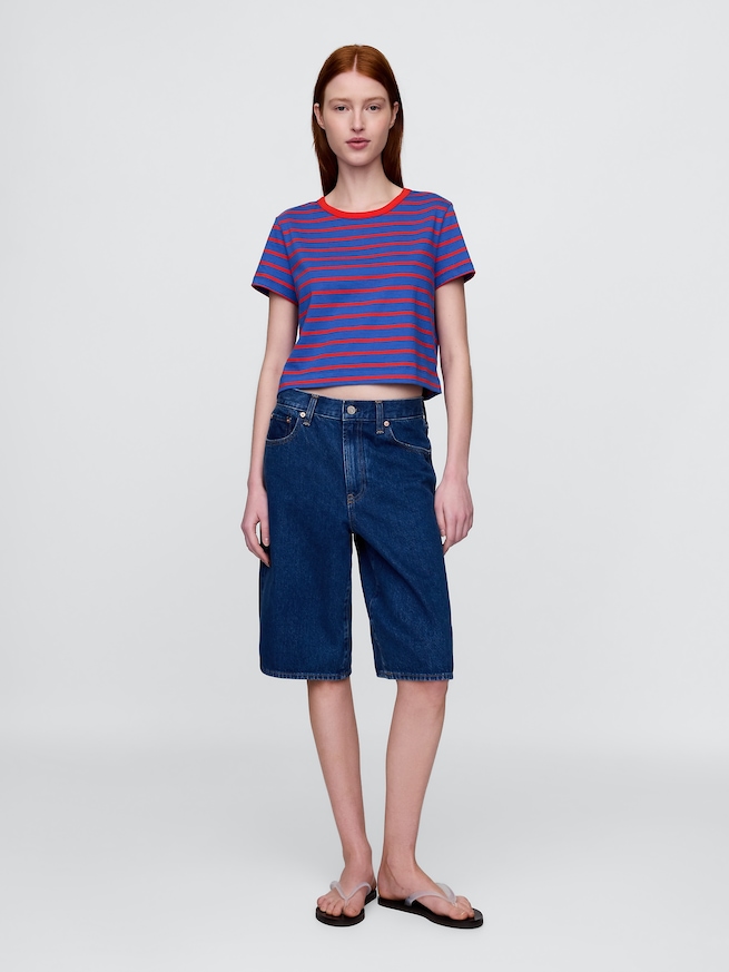 オーガニックコットン ヴィンテージソフト クロップドTシャツ-1
