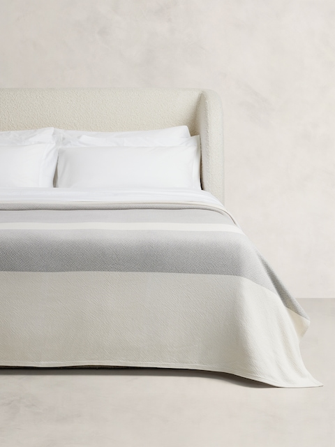 Wide-Stripe Cotton Blanket