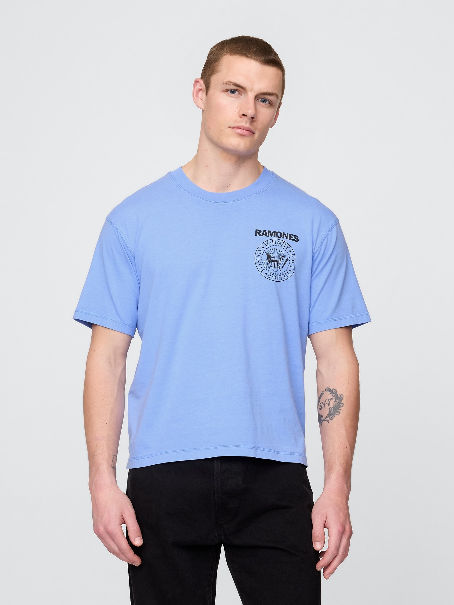 ヘビーウェイト クロップド ラモーンズ グラフィックtシャツ