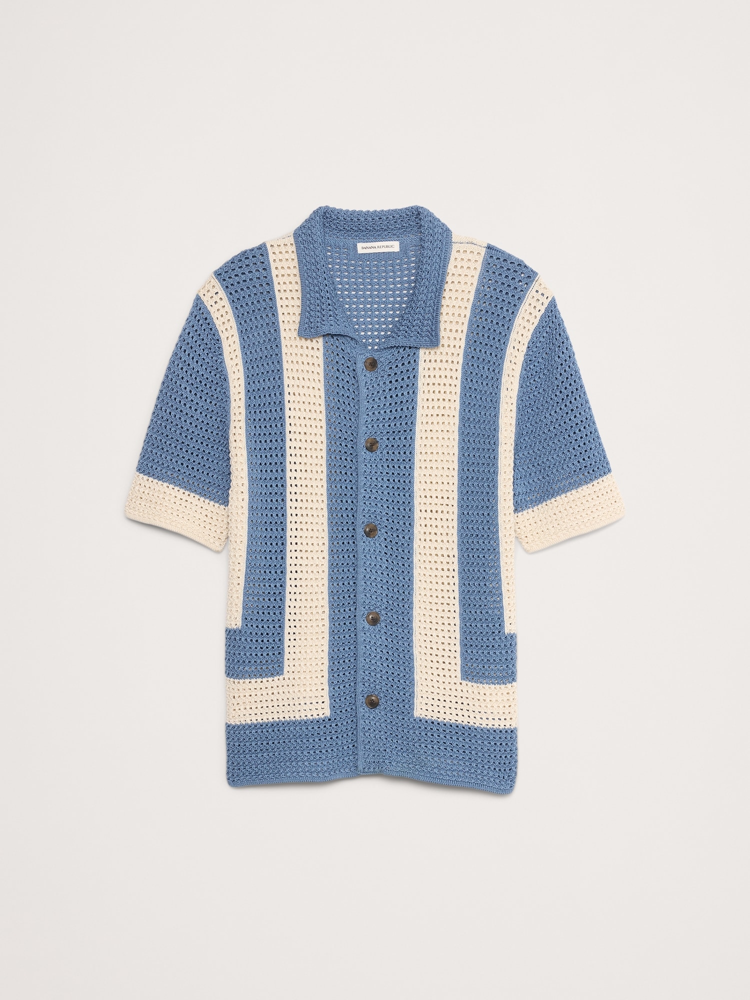 クロシェ コットン リゾート シャツ-4