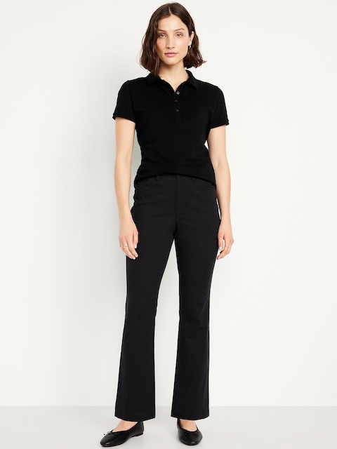 High-Waisted Uniform Boot-Cut Pants