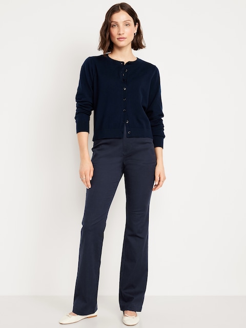 High-Waisted Uniform Boot-Cut Pants