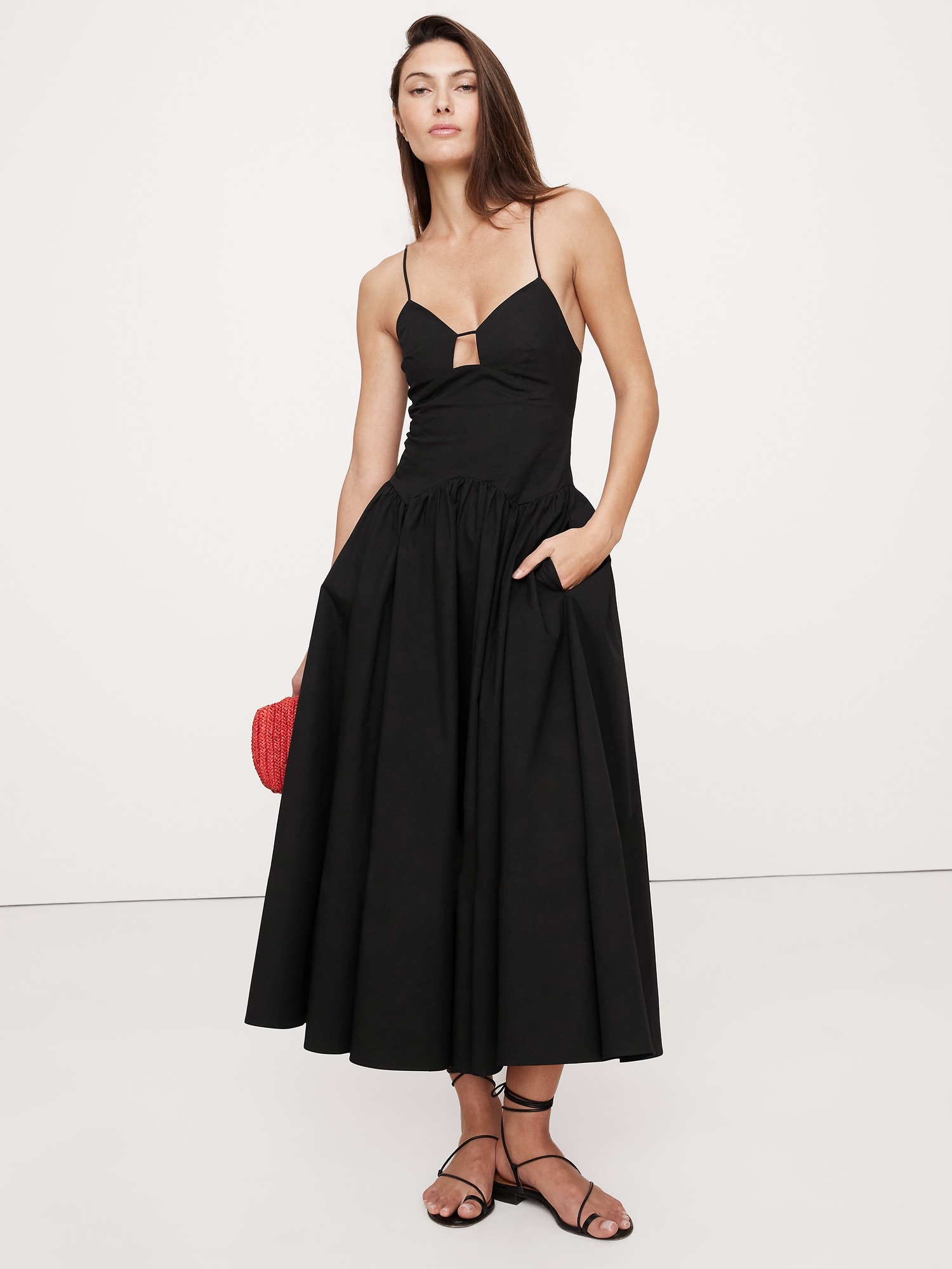 Stretch-Cotton Poplin Maxi Dress