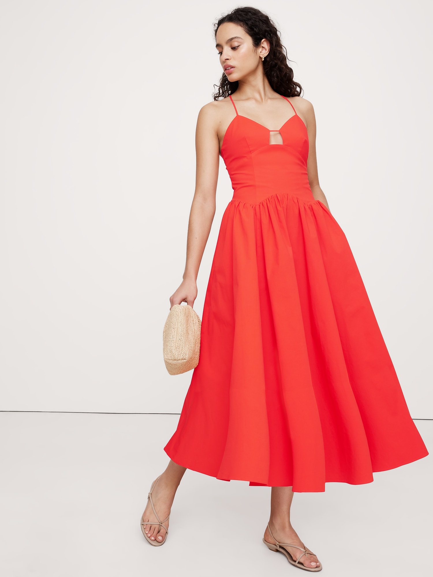 Stretch-Cotton Poplin Maxi Dress