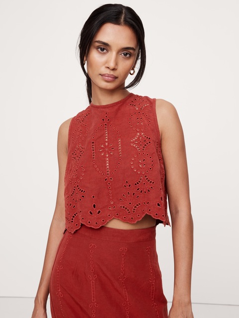 Tencel™-Linen Eyelet Tank