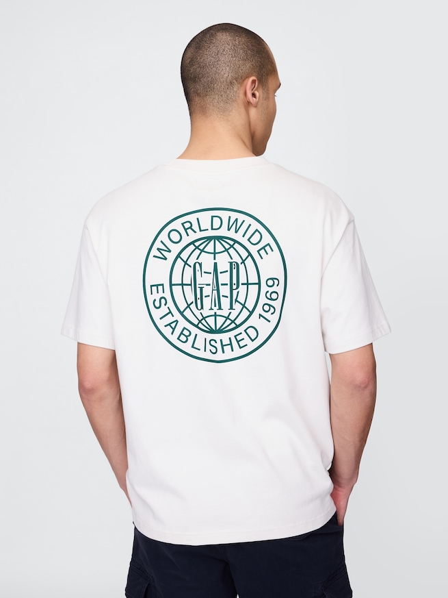 GAPワールドロゴTシャツ-0