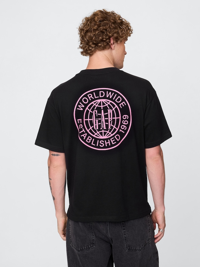 GAPワールドロゴTシャツ-0