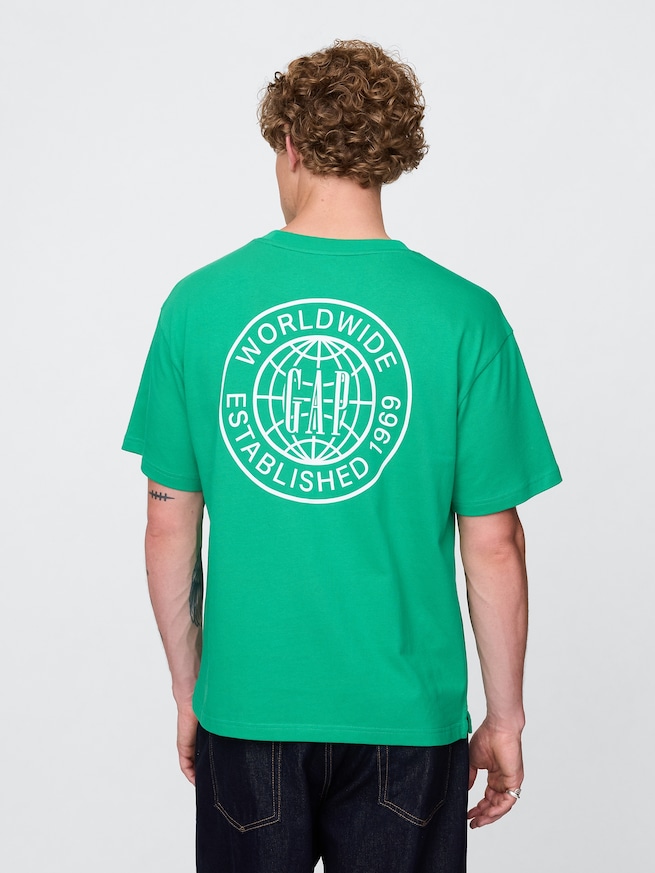 GAPワールドロゴTシャツ-0