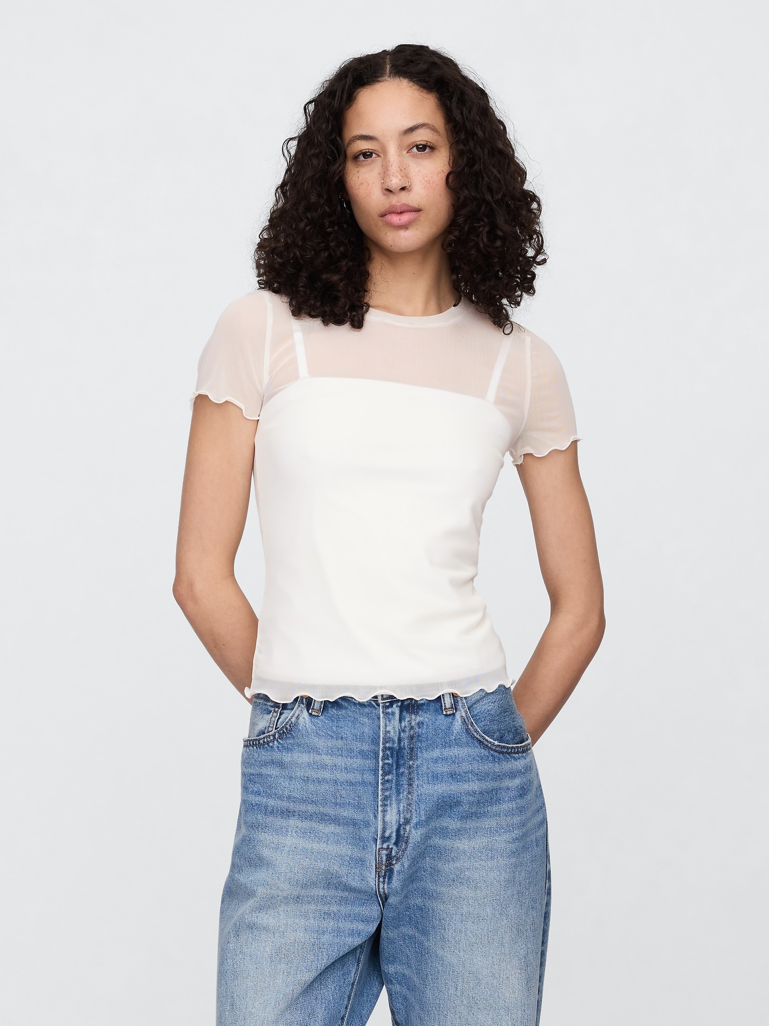 Mesh Crewneck T-Shirt