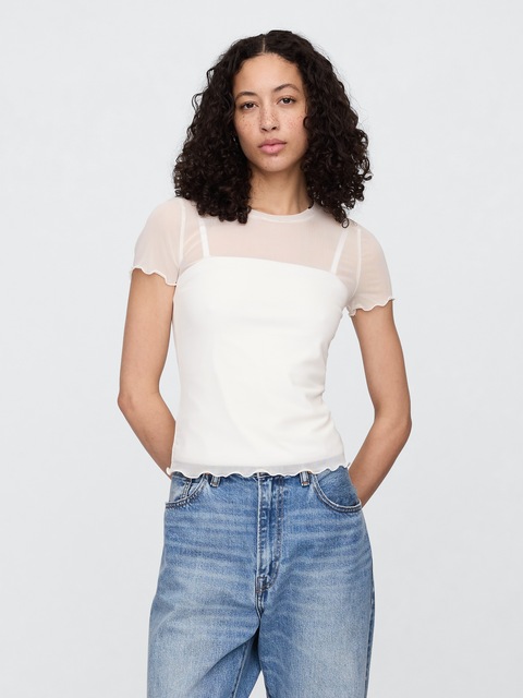 Mesh Crewneck T-Shirt