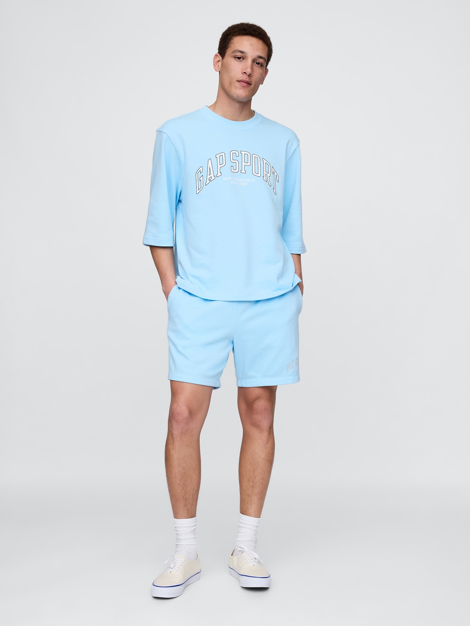 オーバーサイズ GAPグラフィック フレンチテリー クルーネックスウェット-5