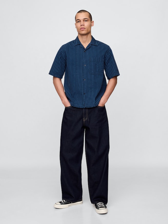 デニム ストライプシャツ-1