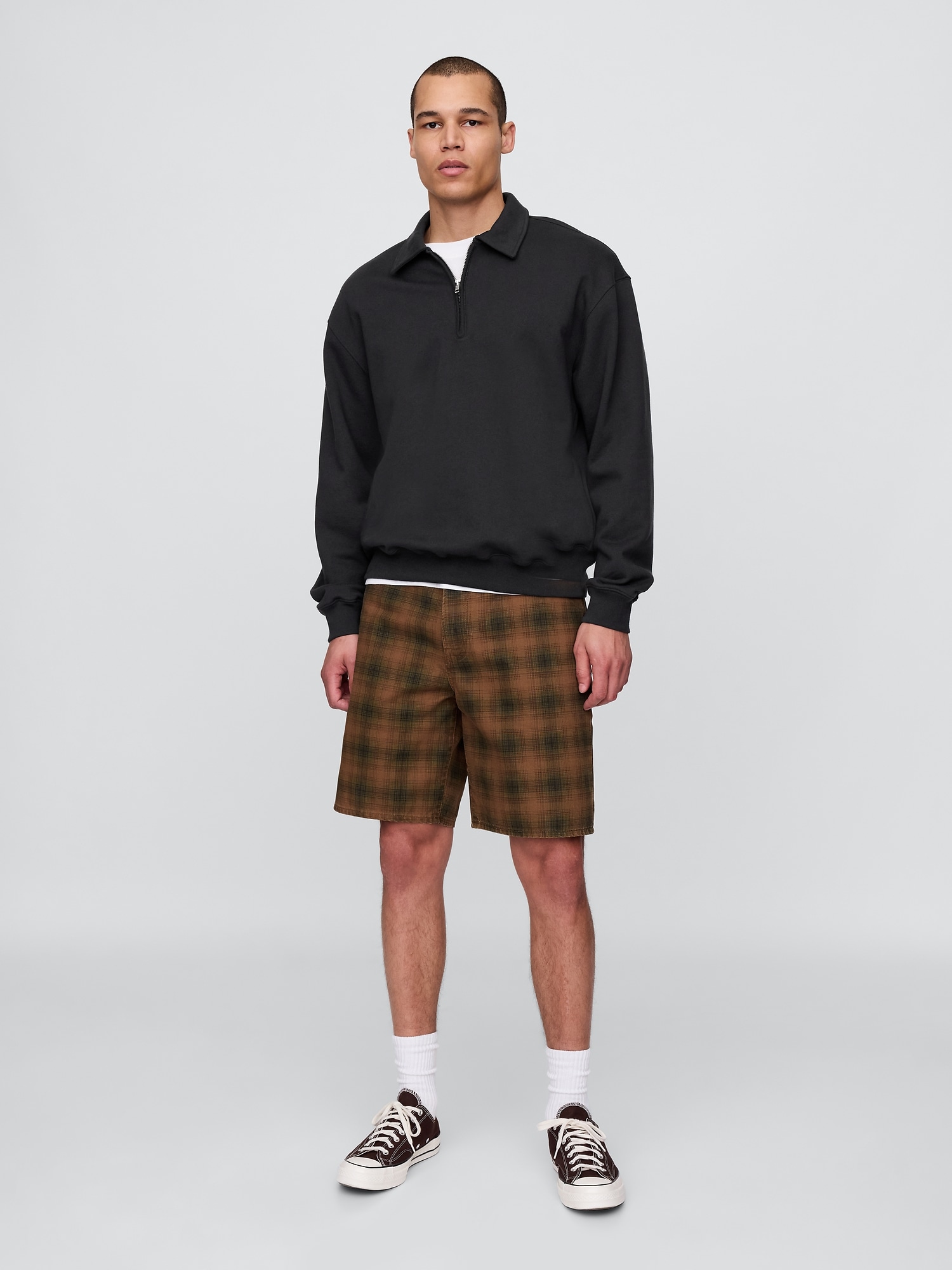 SHORT EN TOILE À CARREAUX