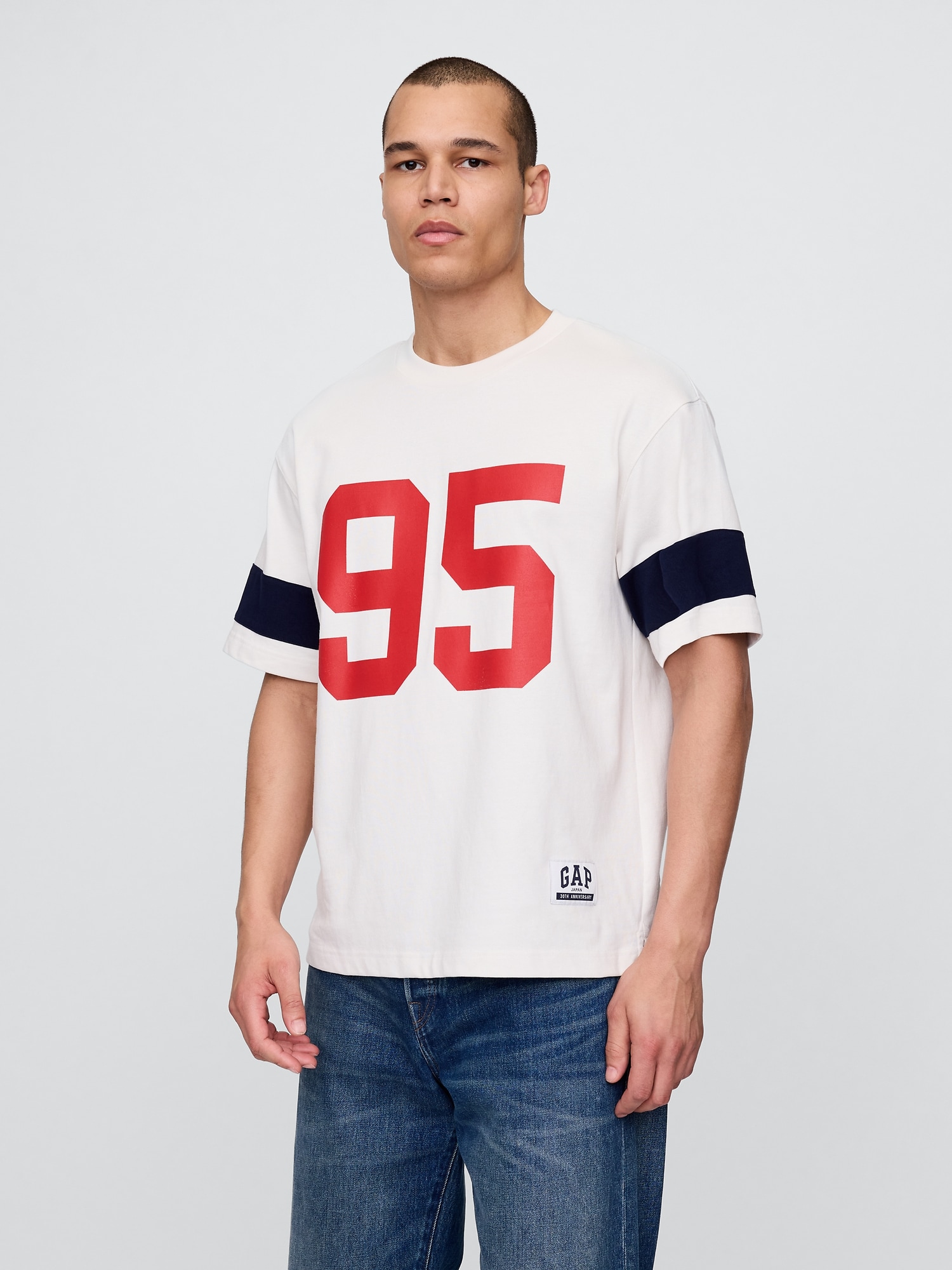 GAP tシャツ オーバーサイズ モックネック ワッフルTシャツ