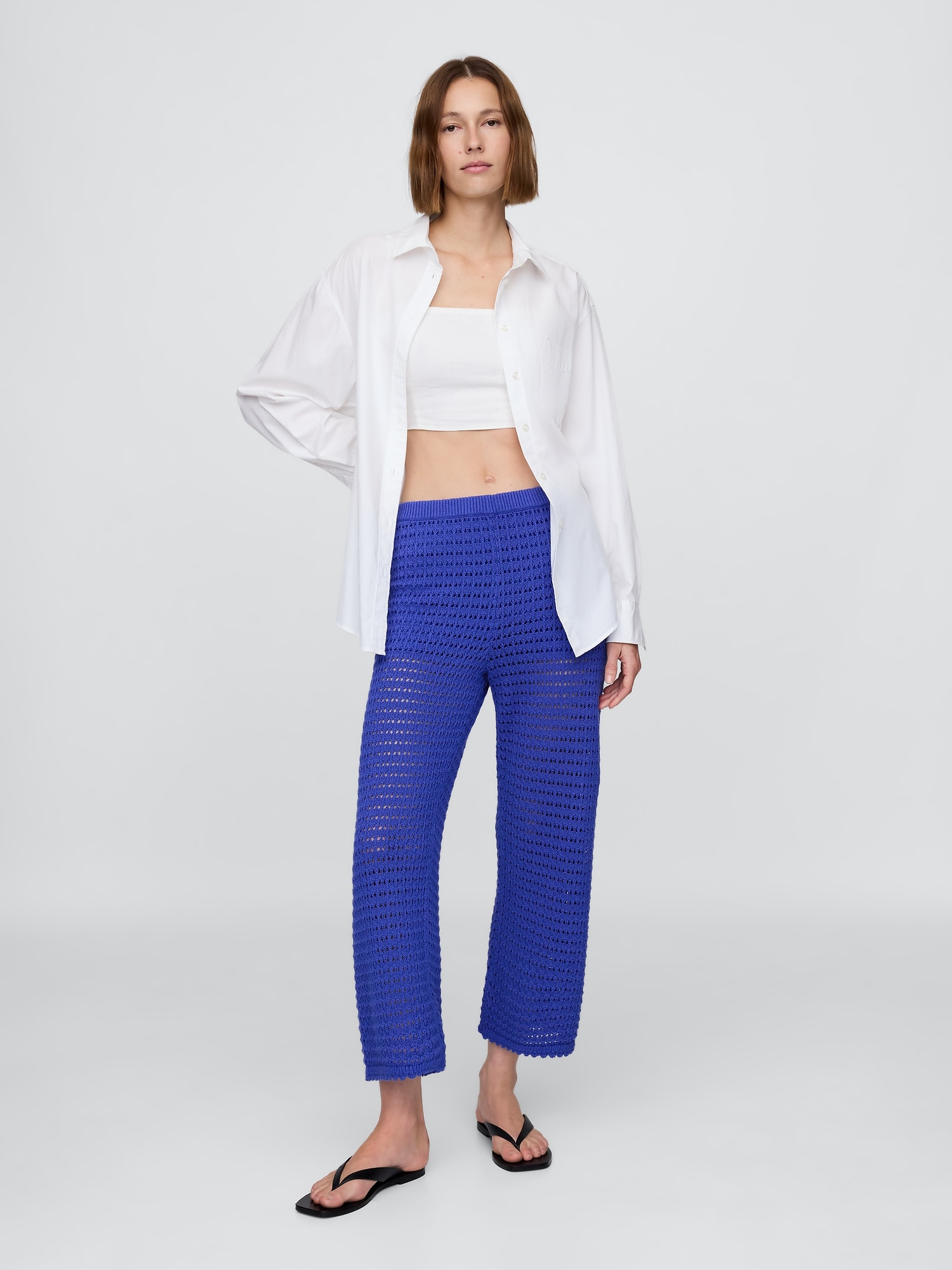 Gap コットン100% クロシェ アンクルパンツ Gap コットン100% クロシェ アンクルパンツ