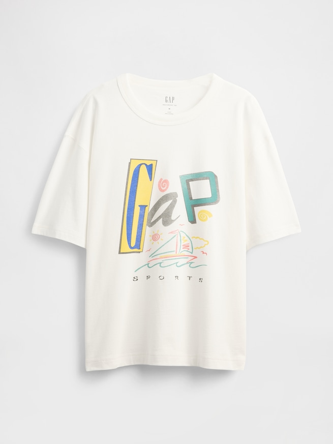 GAPロゴ クロップドTシャツ-4