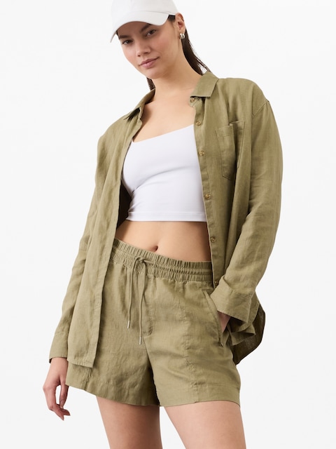 Retreat Linen Mid Rise 4" Short