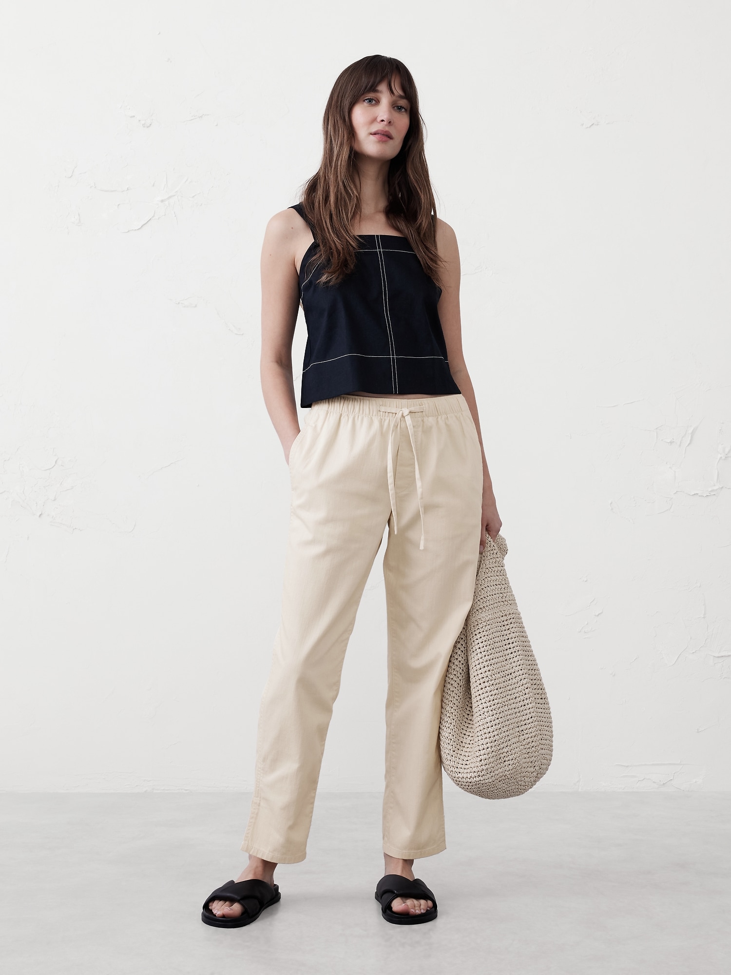 Tapered Mid-Rise Summerweight Pull-On Jean