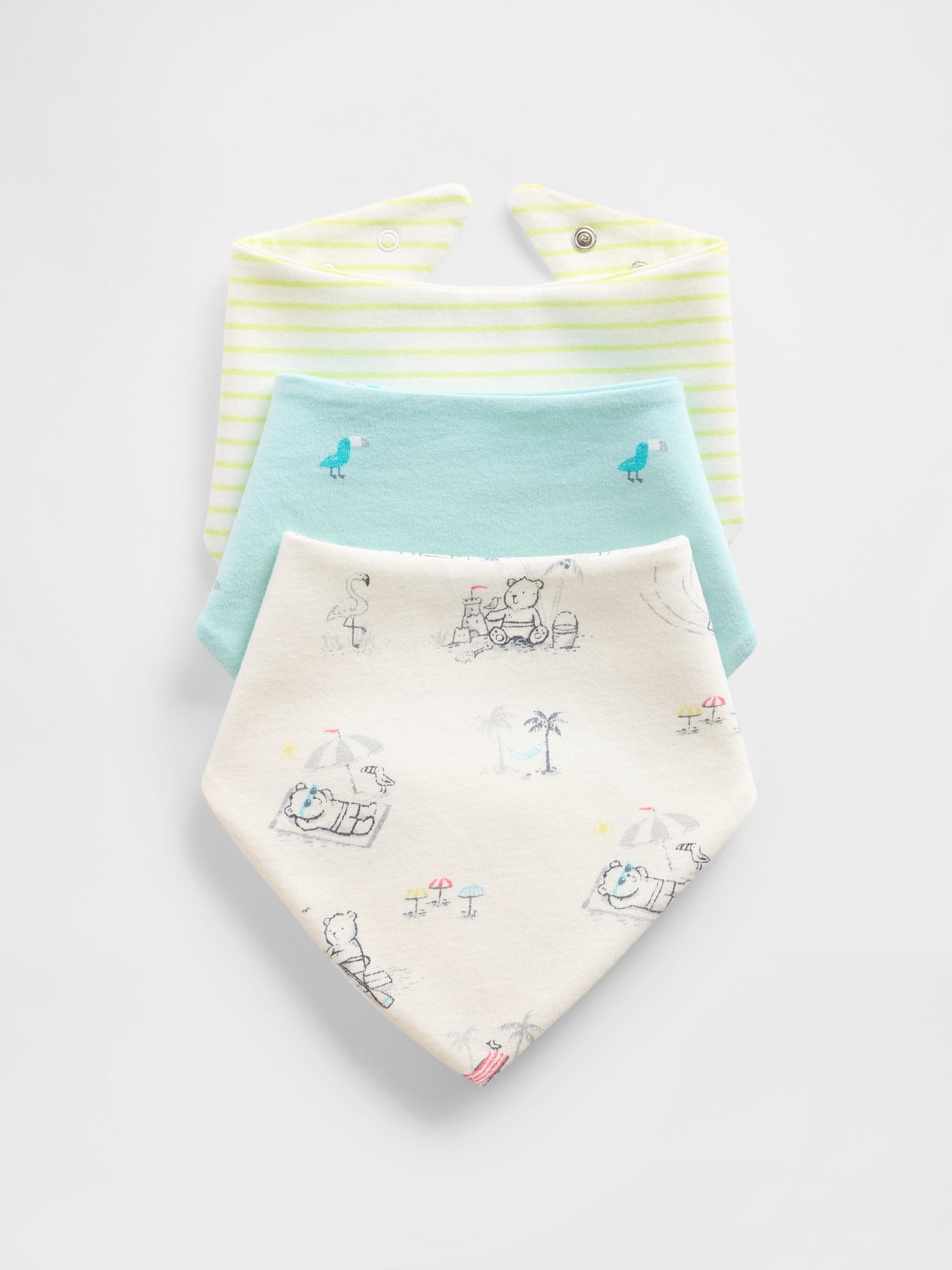 Gap はじめてのお気に入り オーガニックコットン バンダナ スタイ 3枚セット (ベビー) Gap はじめてのお気に入り オーガニックコットン バンダナ スタイ 3枚セット (ベビー)
