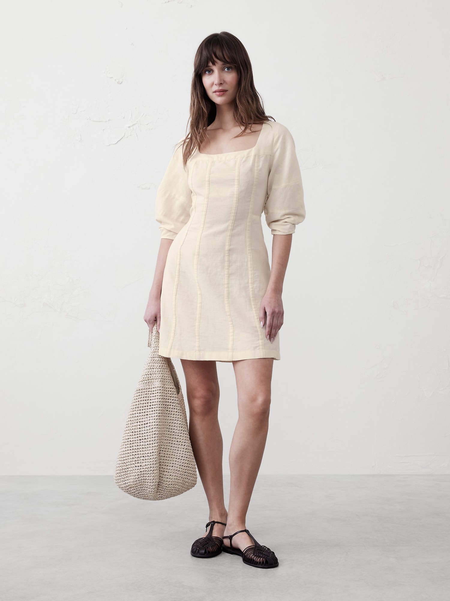 navy linen shirt dress The Frolic Dress in Linen main image 0