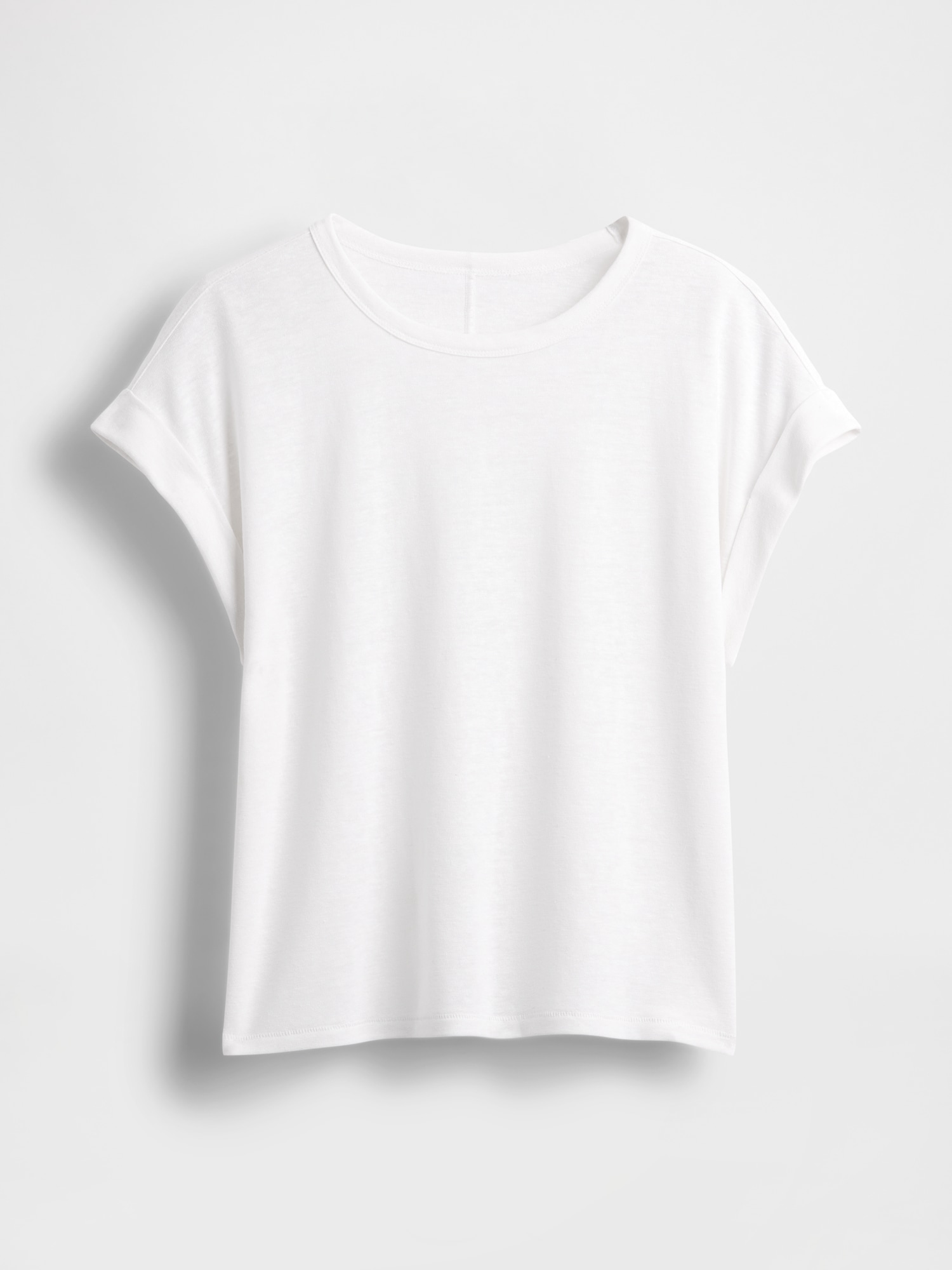 リネンブレンド ロールカフ Tシャツ-3