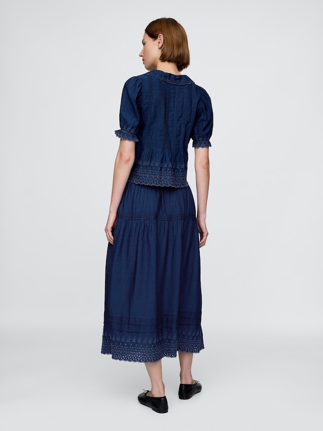 Gap × DÔEN アイレット ミディスカート-1